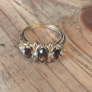 Avon | Vintage faux garnet adjustable ring